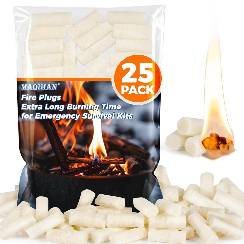 MAQIHAN Fire Starter - 25PACK Fire Plugs Fire Starter Survival Tool, Fire