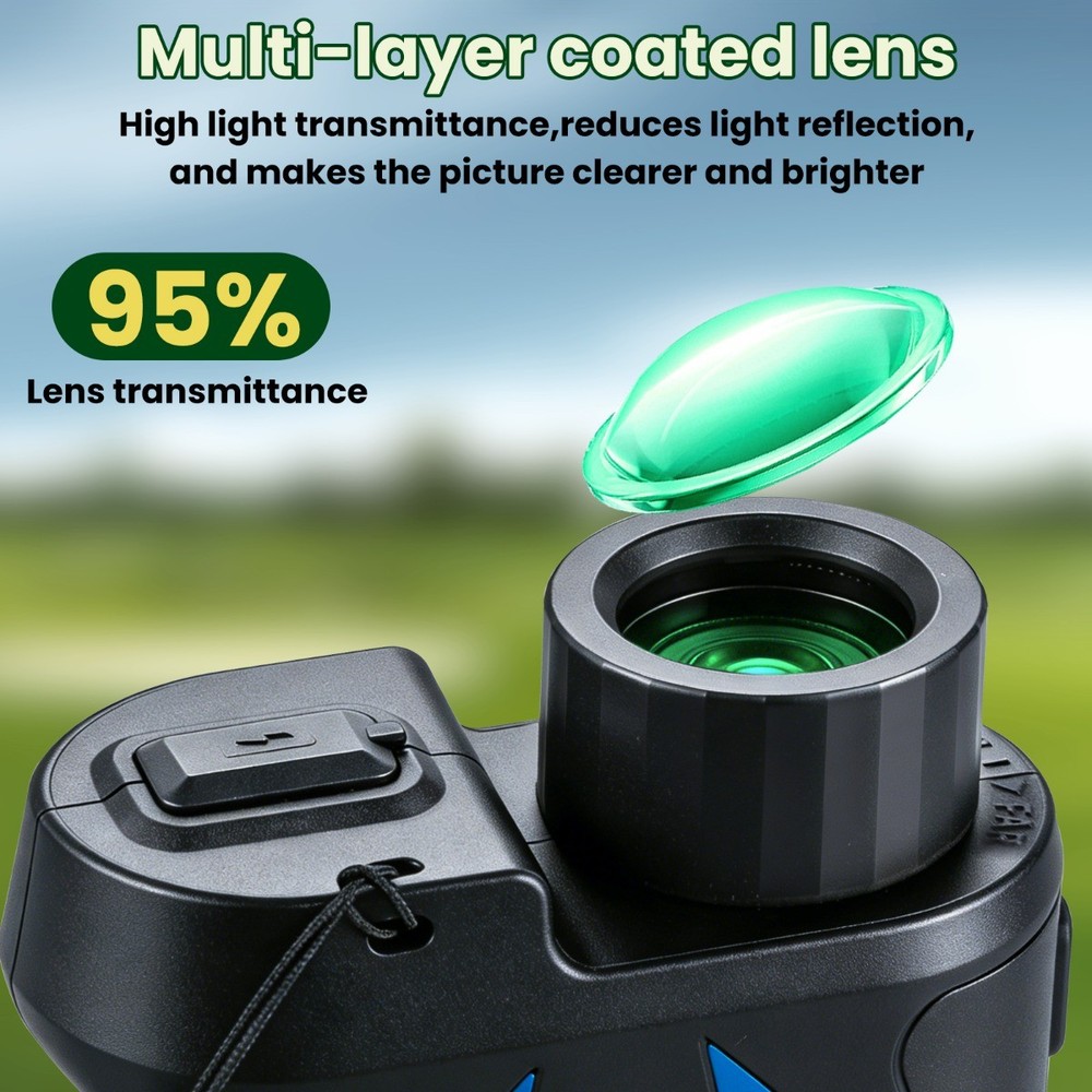 2187 Yard Golf Rangefinder, 6x Magnification, High-Precision Slope Mode Scanning