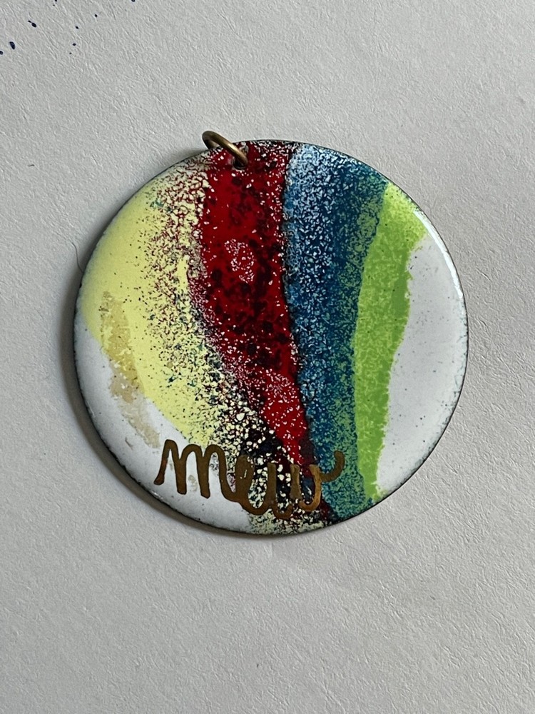1960s Enamel Pendant Signed