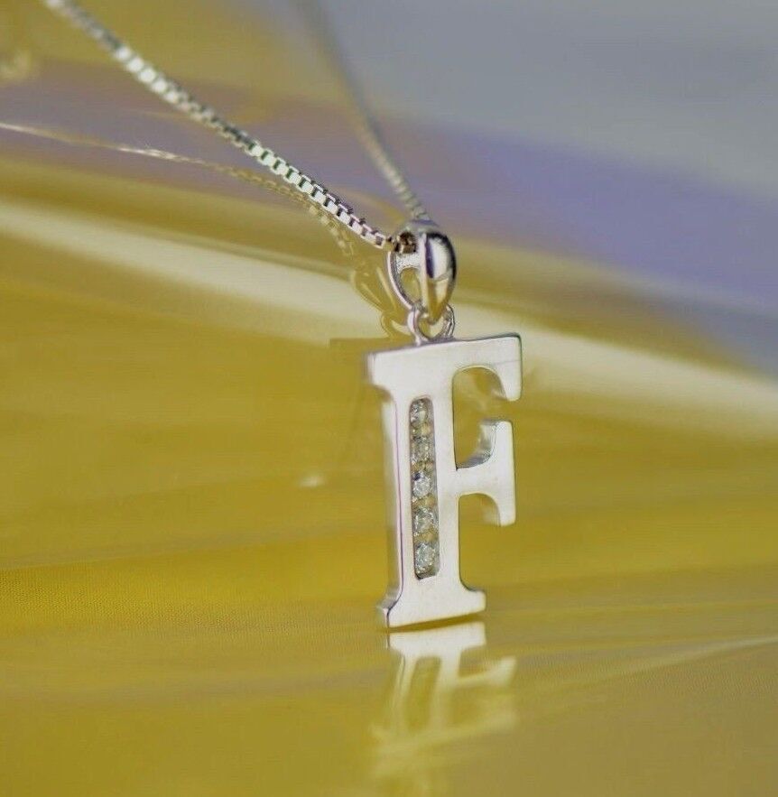 925 Sterling Silver Initial Letter CZ Pendant