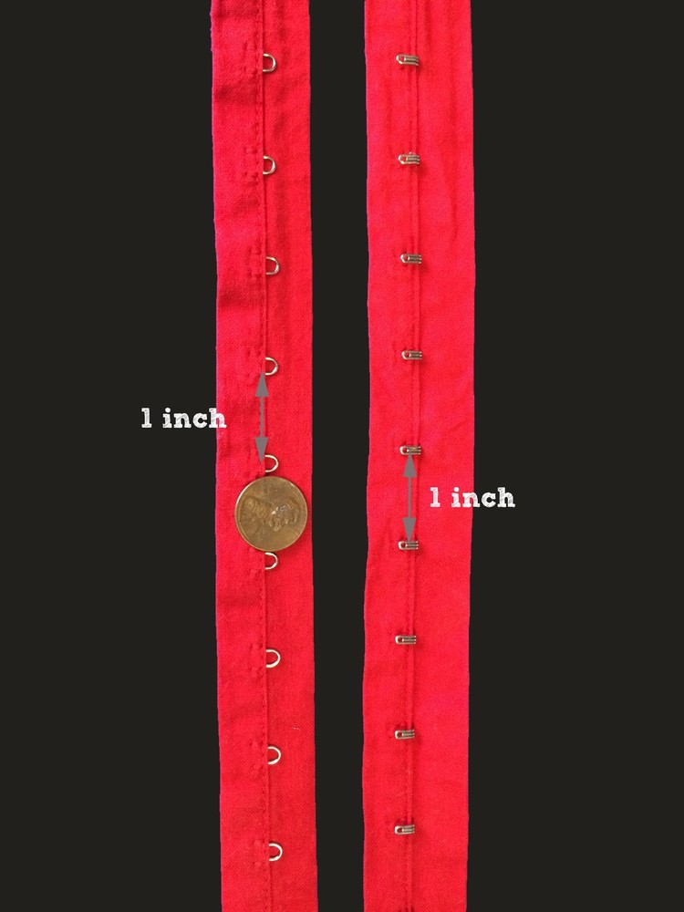 Red Cotton Hook and Eye Loop Tape   #04