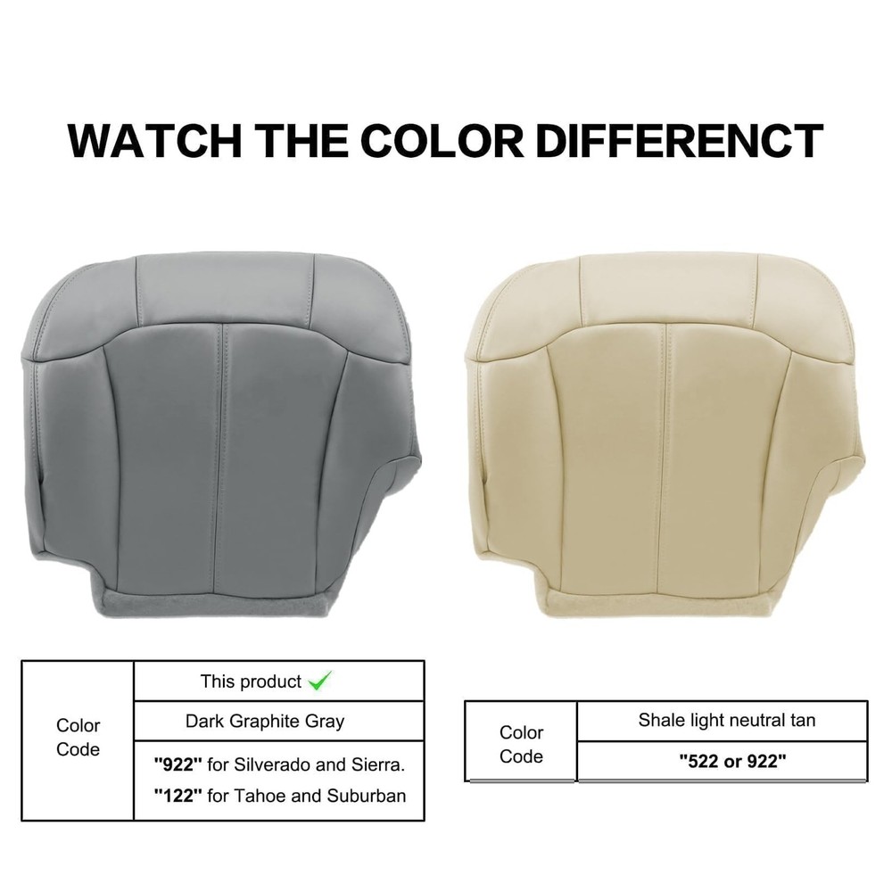 NLQR Front Driver Bottom Replacement Seat Cover Compatible with Chevy Silvera...