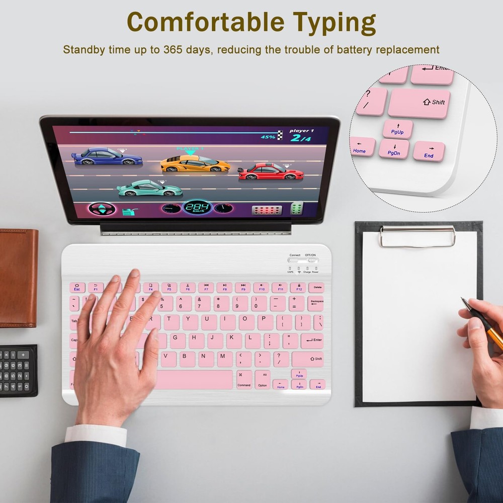 Rechargeable Bluetooth Keyboard and Mouse Combo, Universal Ultra-Slim Wireless