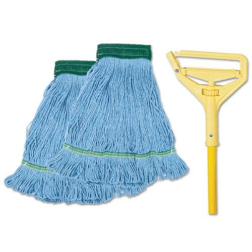 Boardwalk BWK400MBC Mop Kit, Medium, 60" Handle, Blue/Yellow