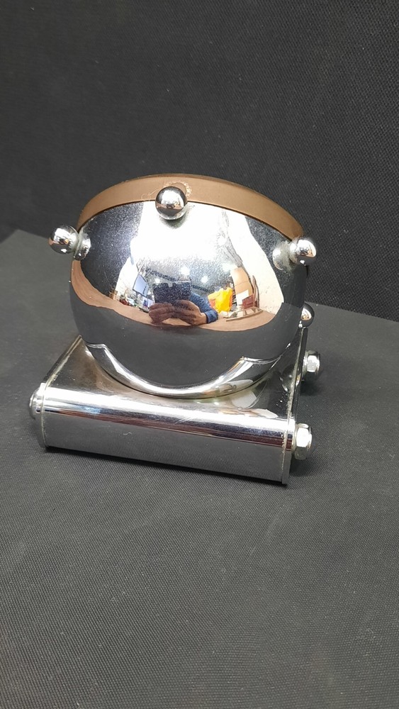 VINTAGE / RETRO CHROME SEMCA DESK CLOCK UNUSUAL SHIPS WHEEL ?