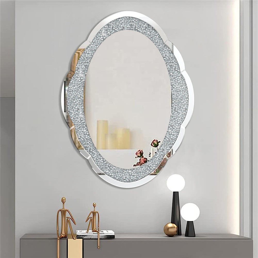 Cloud-shape Crystal Crushed Diamonds Wall Decor Mirror Bathroom Vanity Mirror