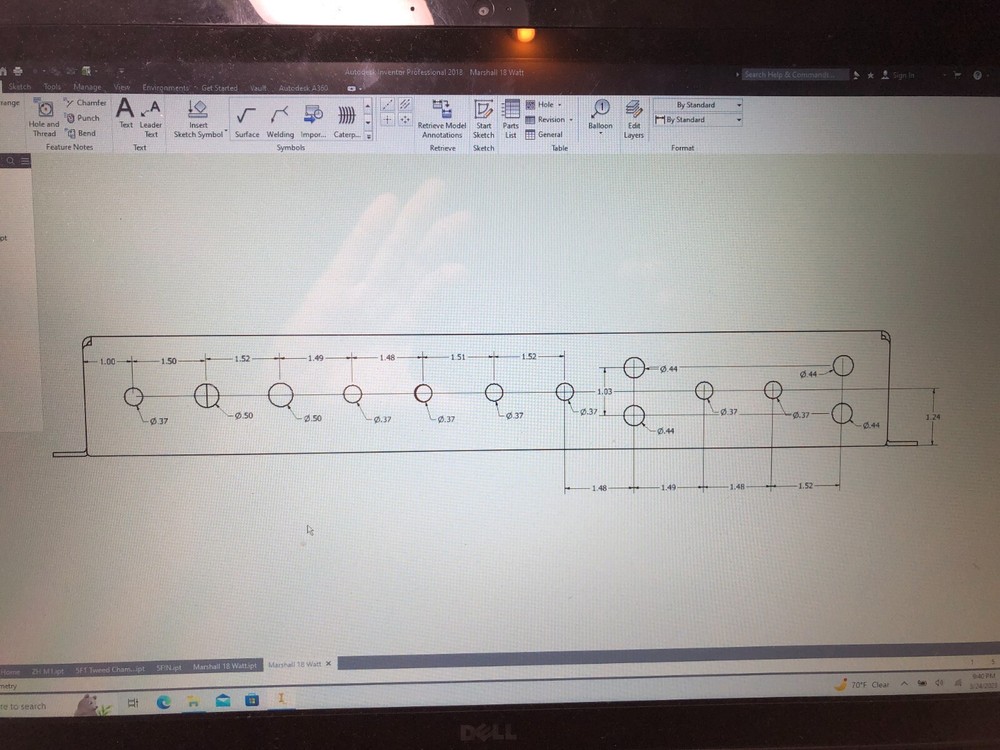 Marshall 18watt type chassis- .08 aluminum