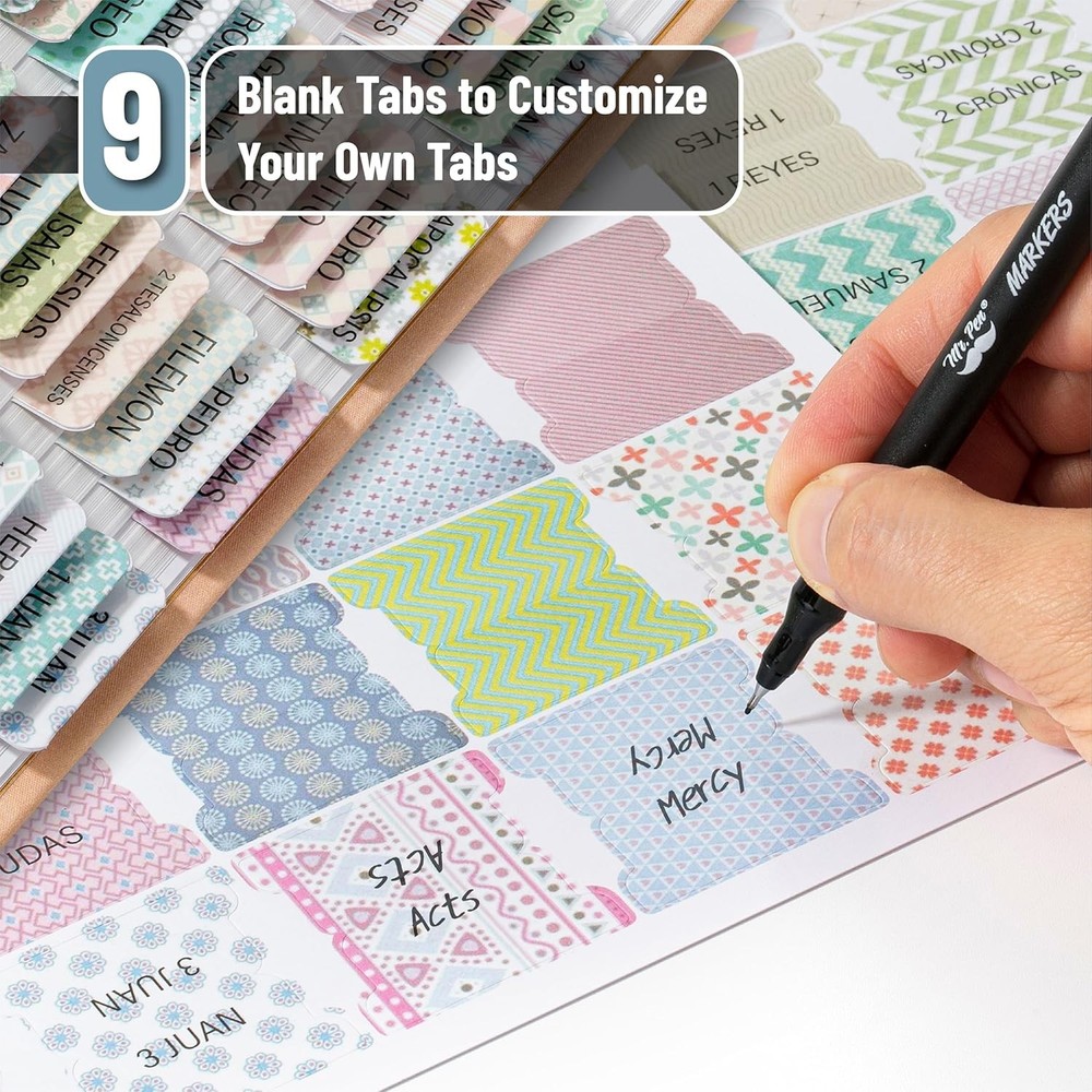 Mr. Pen- Spanish Bible Tabs, 75 Laminated Tabs for Pastel