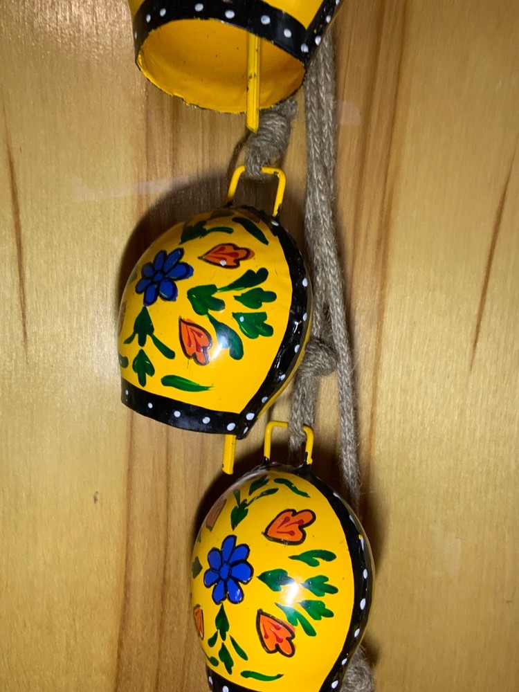 Painted Metal Bell Wind Chimes 27 in.