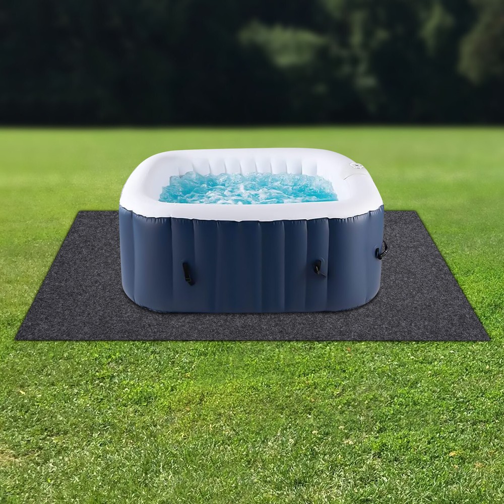 Hot Tub Mat 188*183cm Gray Rectangular Flooring Protector Mat-Waterproof Home