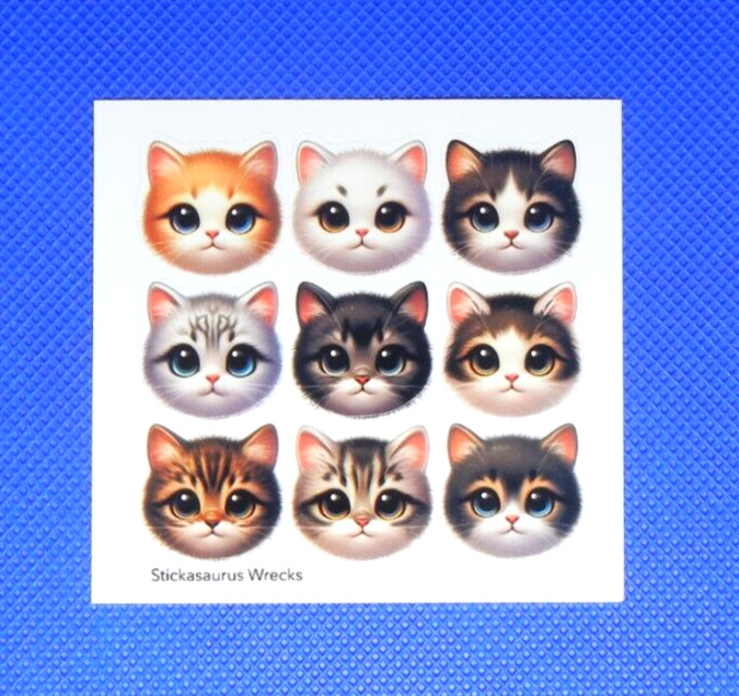 Cat Faces Stickers Mini Sheet