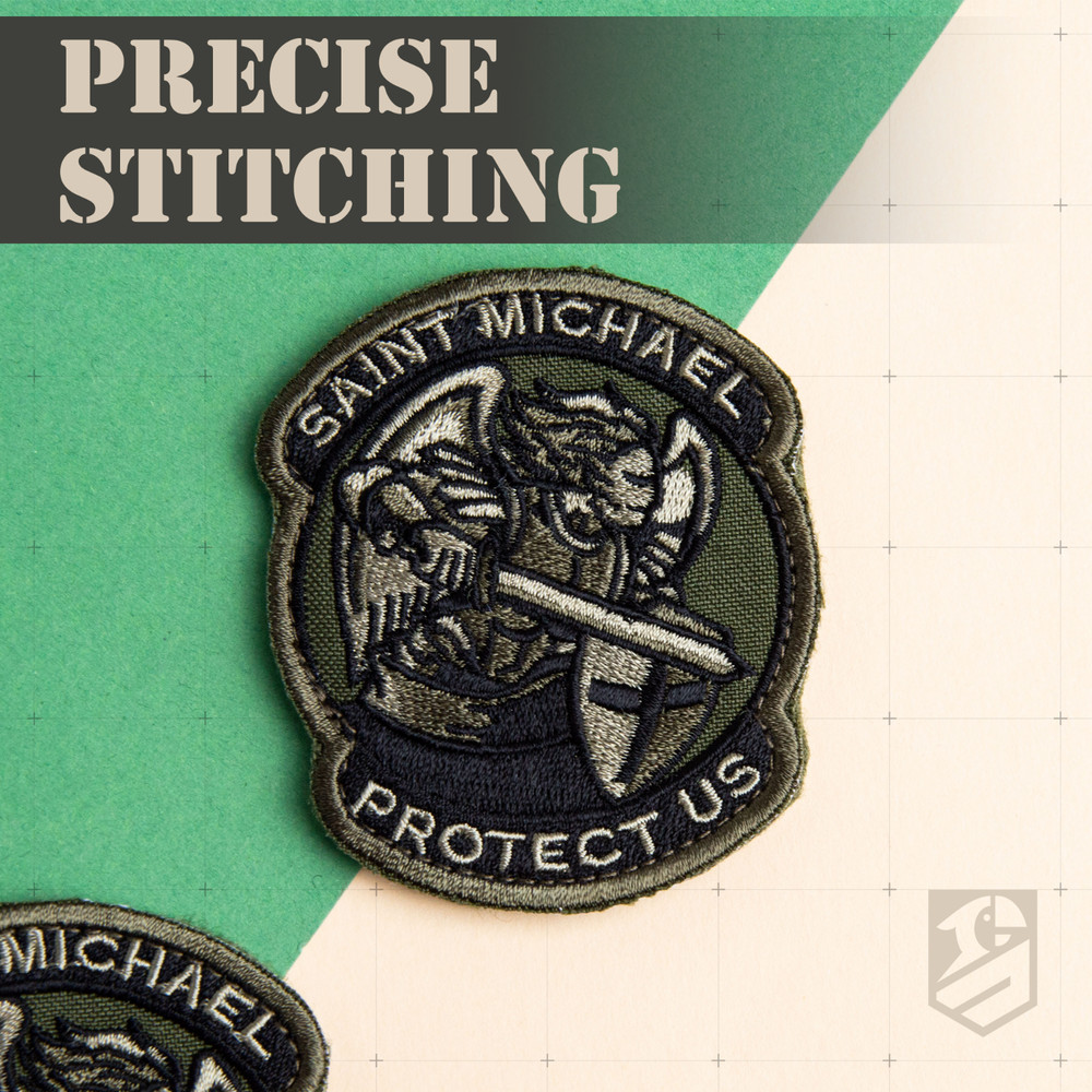 2Pcs Saint Michael Patch, Embroidered Hook & Loop Morale Military St Michael