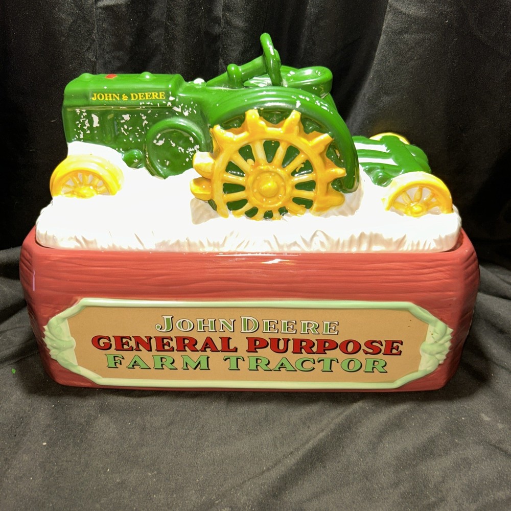John Deere 1924 Model D General Purpose Tractor Ceramic Cookie Jar Gibson *Flaws