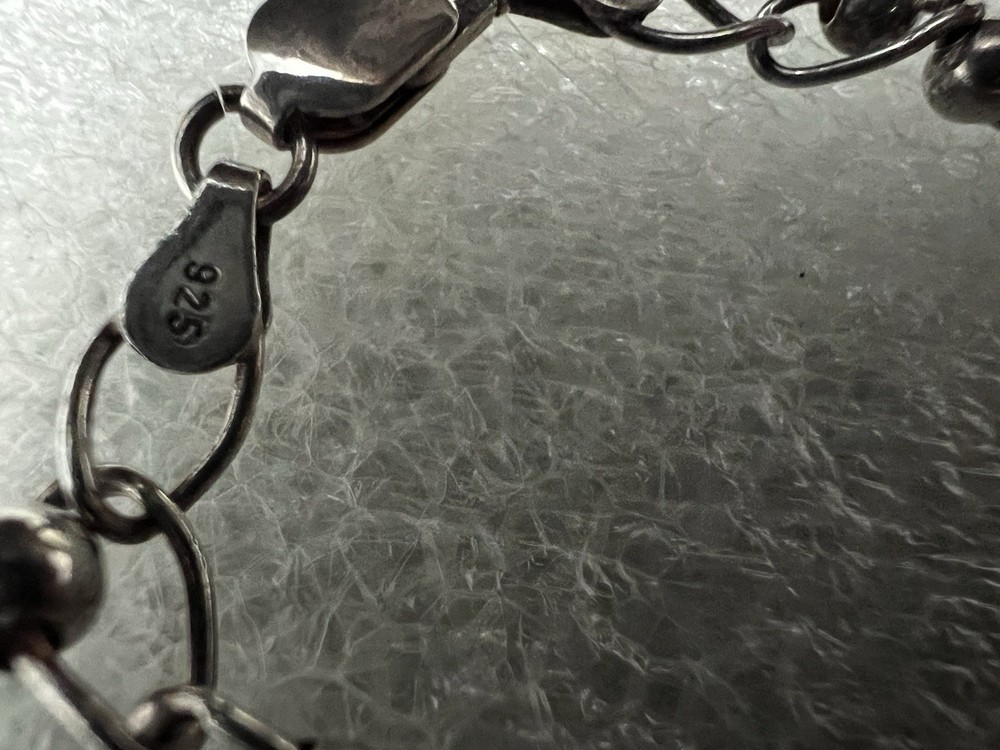 Italian Sterling Silver Interlocking Link Bracelet - 925 Silver