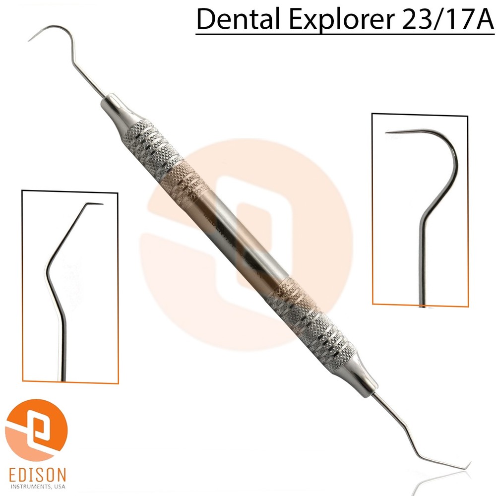 Endodontic Restorative Instruments Kit Dental Explorer Probe Rubber Dam Clamps
