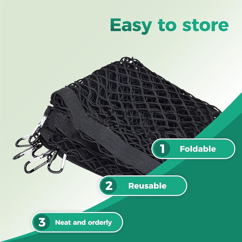 Stretchable Cargo Net with Hooks Adjustable Elastic Trunk Storage Organizer 6 x