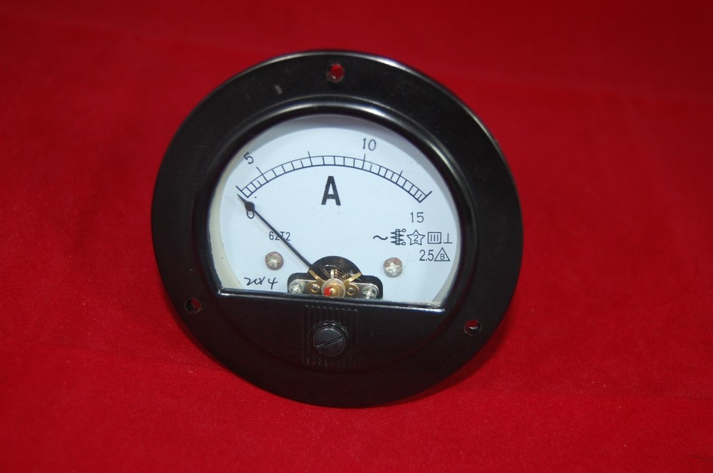 AC 0-15A Round Analog Ammeter Panel AMP Current Meter Dia. 90mm Direct Connect