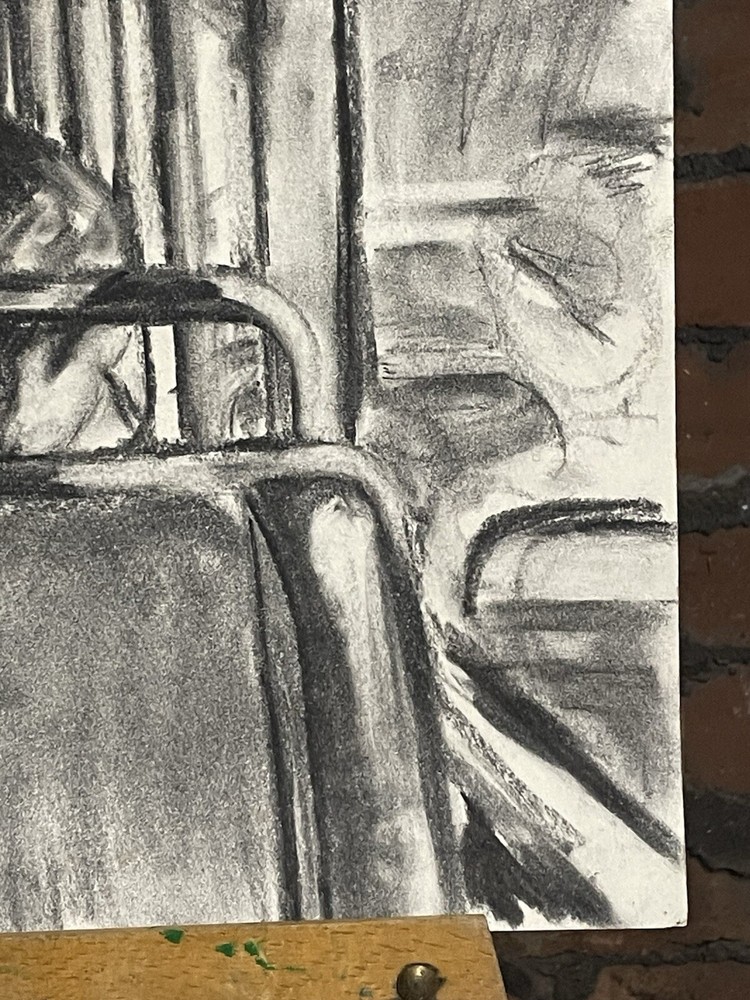 Northern Art original charcoal drawing. Signed.