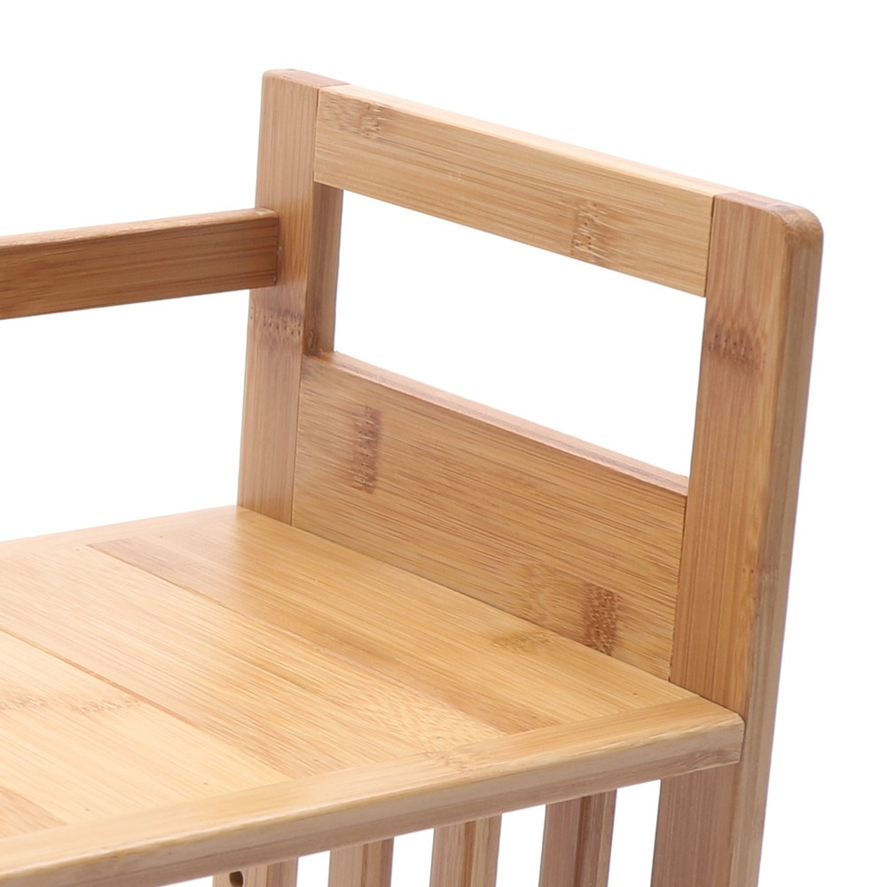 Natural Bamboo Desktop Bookshelf - Stylish Storage & Organization Solution