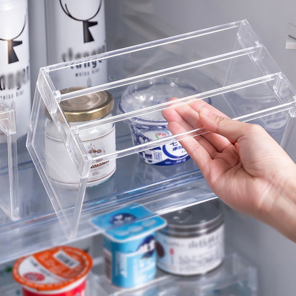 Refrigerator Organizer Shelf Rack Stackable Clear Storage Rack for Cabinet