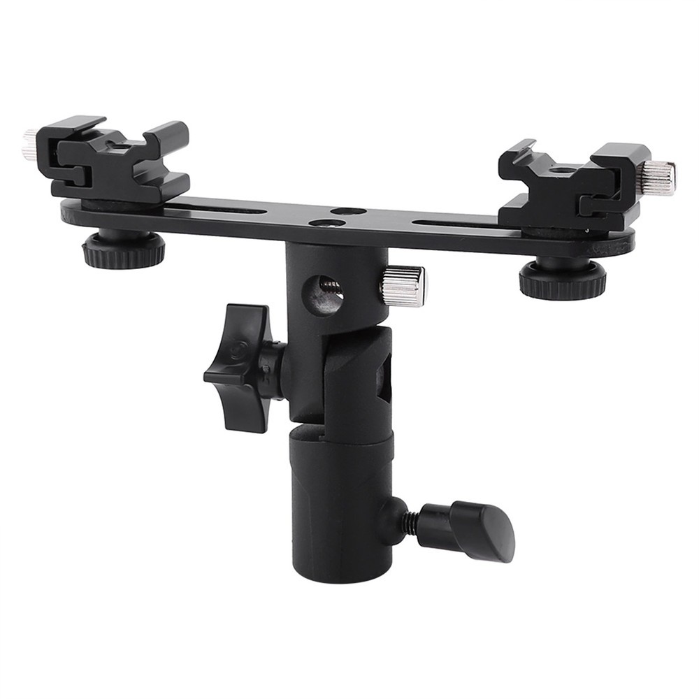 Dual Flash Bracket Sturdy Flash Umbrella Holder For Most Flash Tripod Or