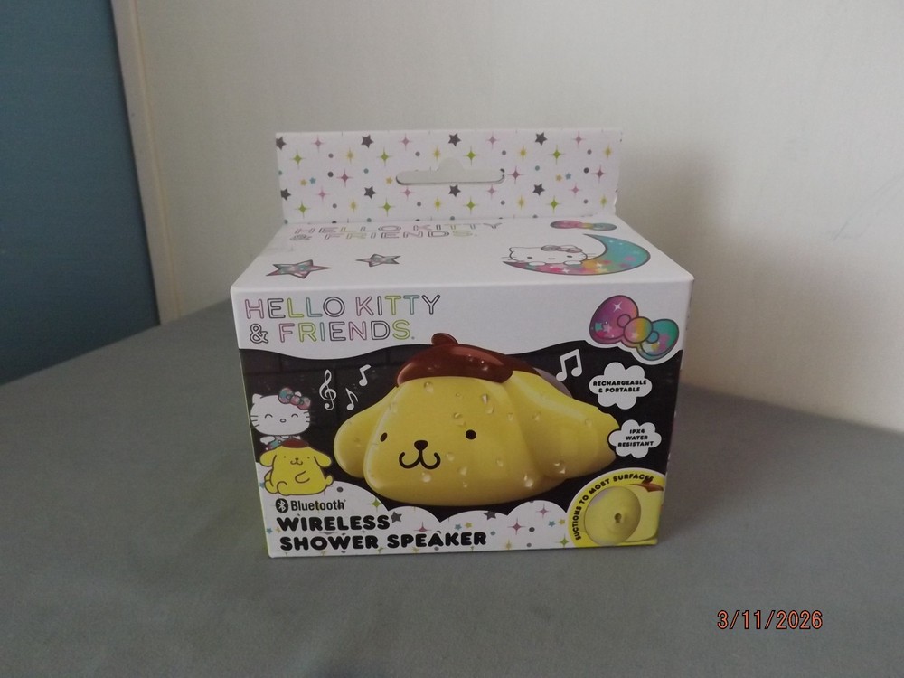 Hello Kitty Pompompurin Bluetooth Wireless Shower Speaker NEW