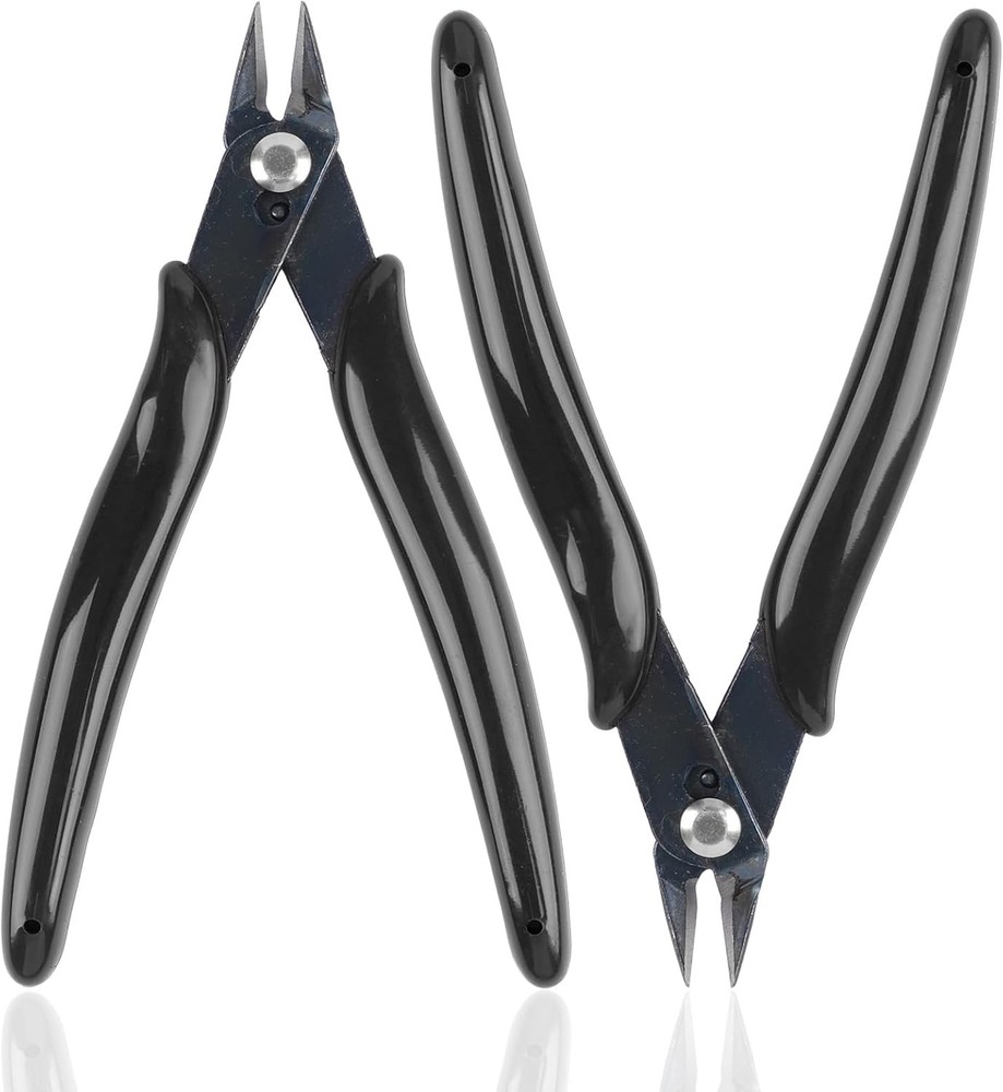 5 Inch Micro Flush Cutter, 2 Pack Small Wire Cutters Spring Loaded Cutting Plier