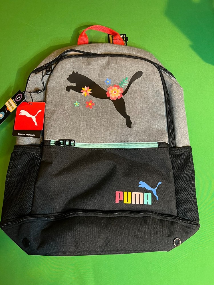 NWT PUMA Kids' Eclipse 18.5" Backpack - Gray Floral