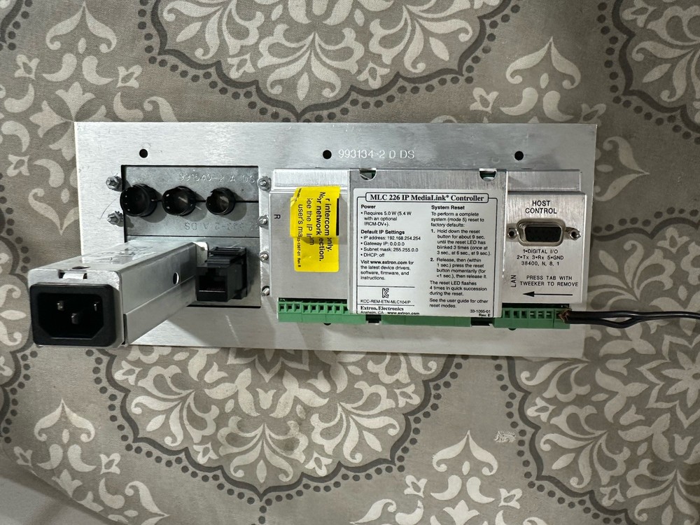 Extron Media Link MLC 226 IP AAP Secondary Control Panel