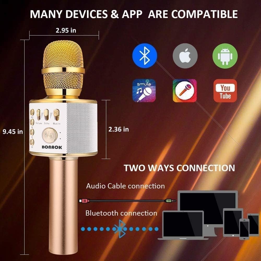 Multi-Functional Karaoke Microphone for Smartphones - Bluetooth & Wired Options