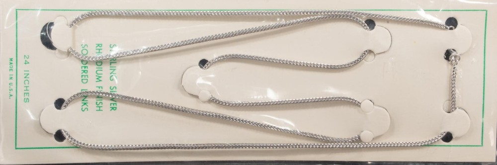 Sterling Silver Foxtail Chain 24” NEW