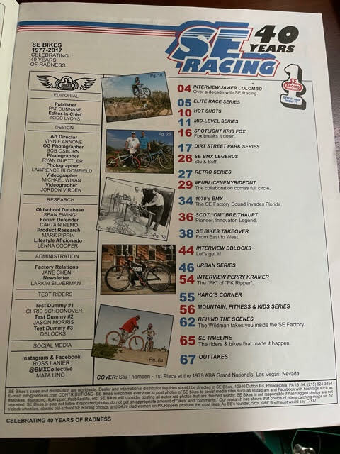 2017 SE BMX catalog - 40th Anniversary edition with 68 pages