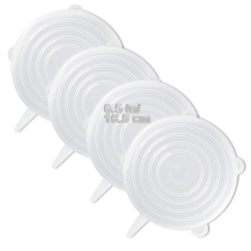 4 Pack Same Size Silicone Stretch Lids, Thicker Reusable Sturdy Silicone