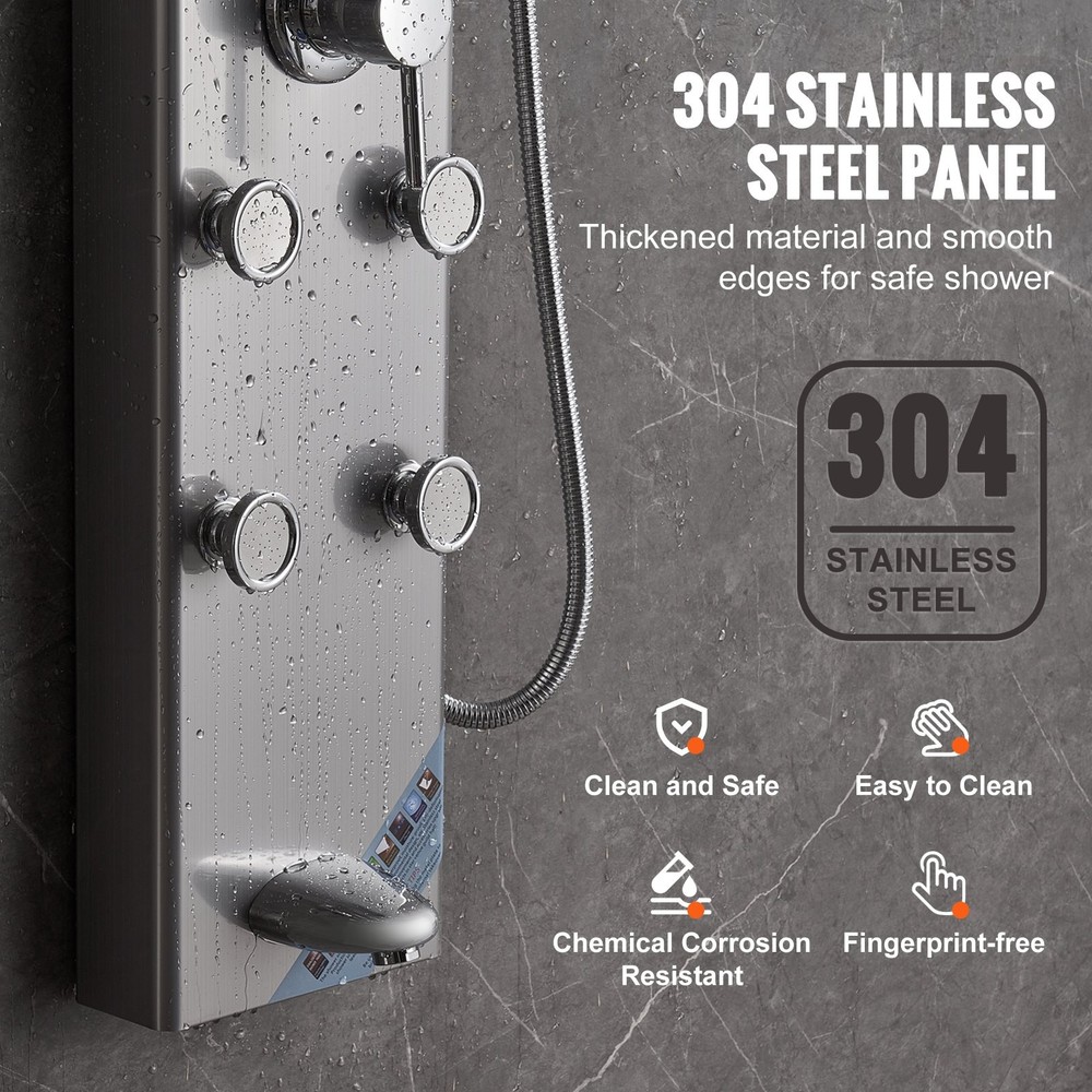 Shower Panel System 5 Shower Modes Digital Display Shower Panel Tower Rain