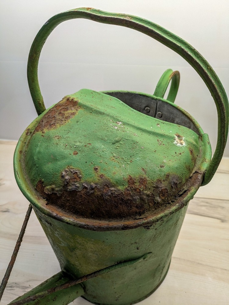 Vintage Green Rustic Metal Watering Can