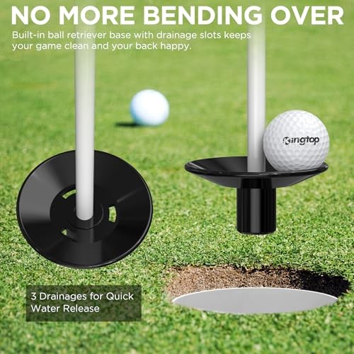 Golf Flagstick - Portable Design, Practice Putting 3ft White Flagpole-1 Pack