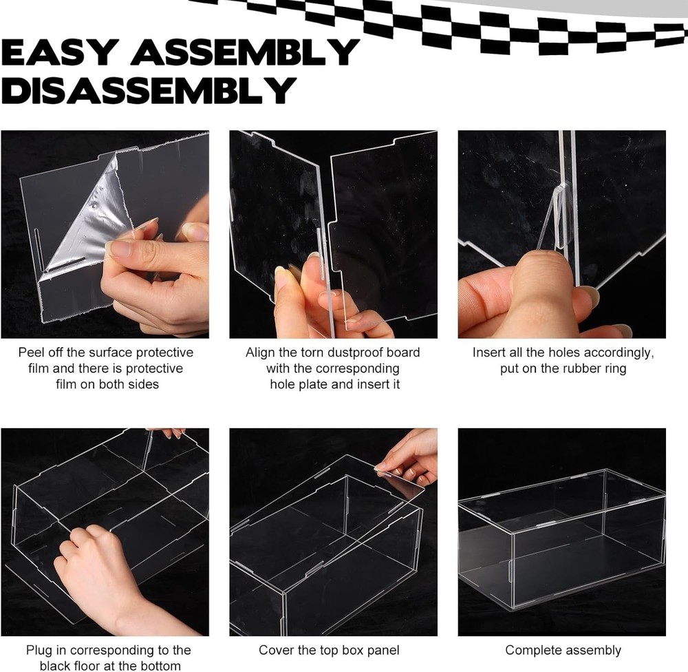 3 PCS Acrylic Model Car Display Case1: 24 Scale Clear Display Boxes with Plastic