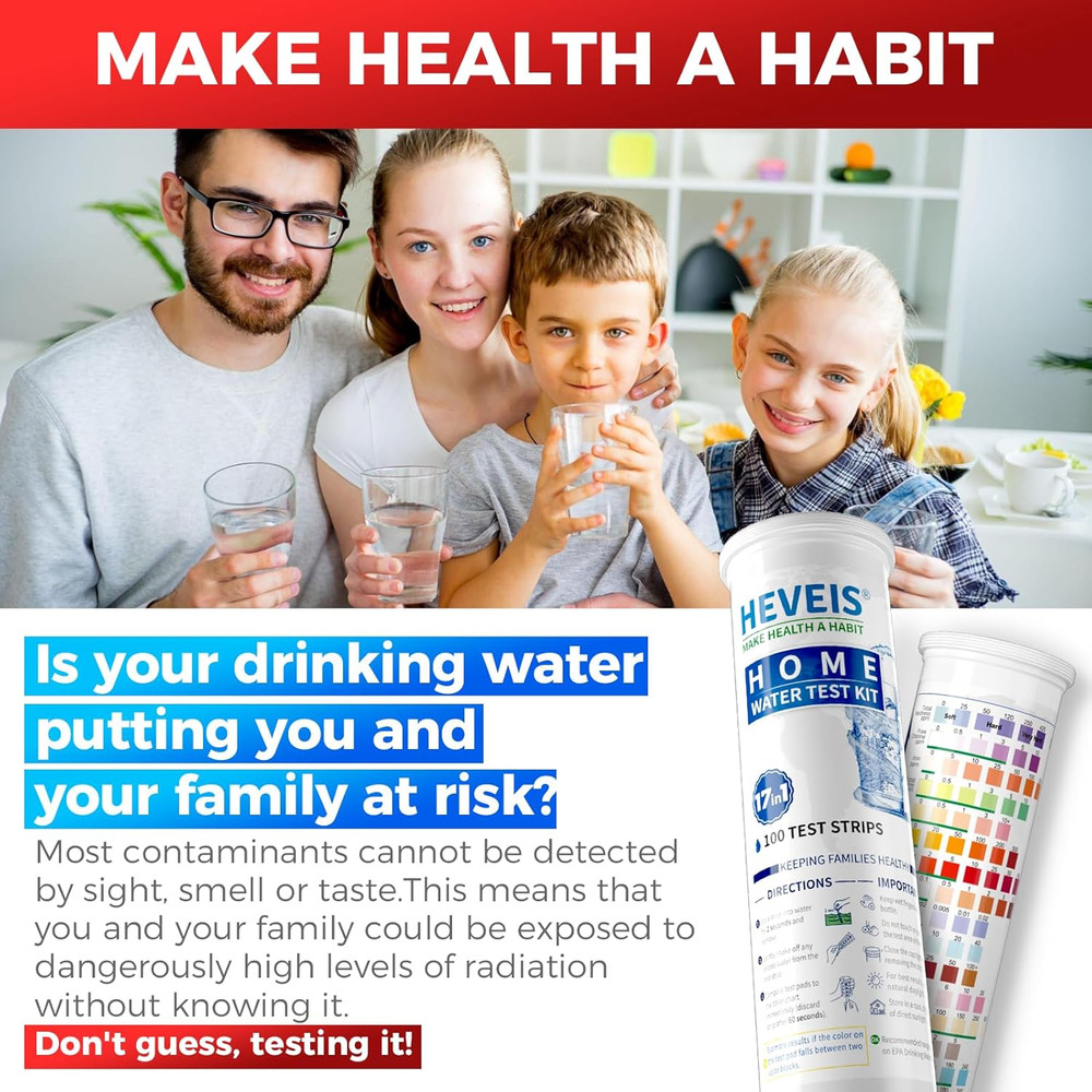 21-In-1 Home Drinking Water Testing Kit - 120 Strips + 4 Bacteria Tests - Tap