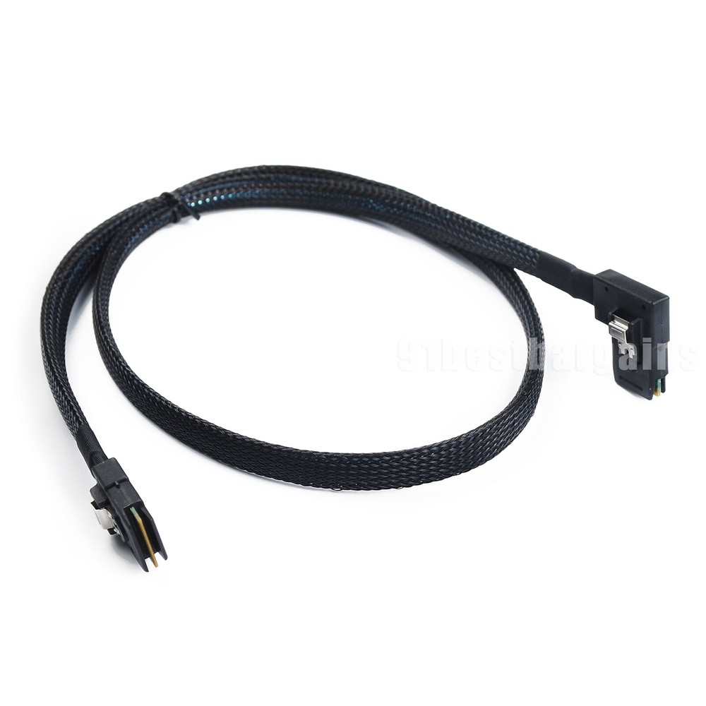 Slim Flat Right Angled Mini SAS 36pin SFF-8087 to 8087 Data Raid Cable 80cm