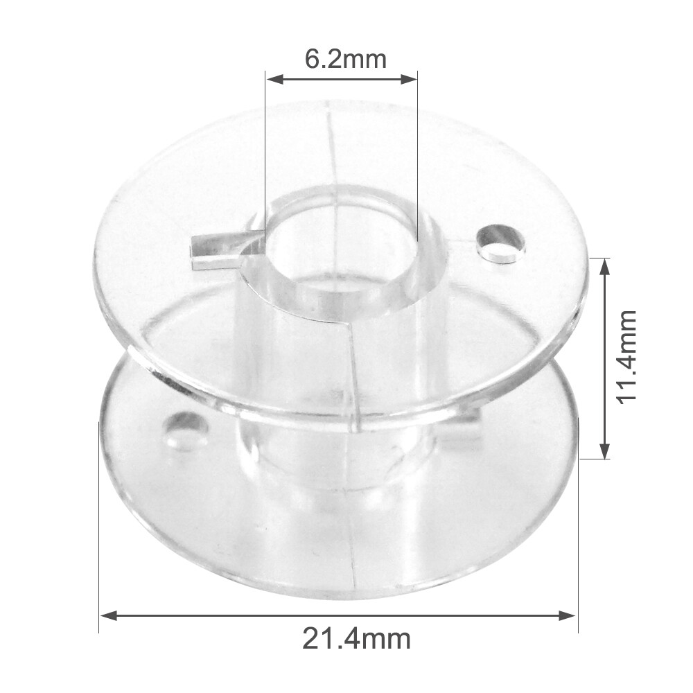 10x Home Sewing Machine Bobbins Durable Clear PC Plastic Smooth Edge 21x21x11mm