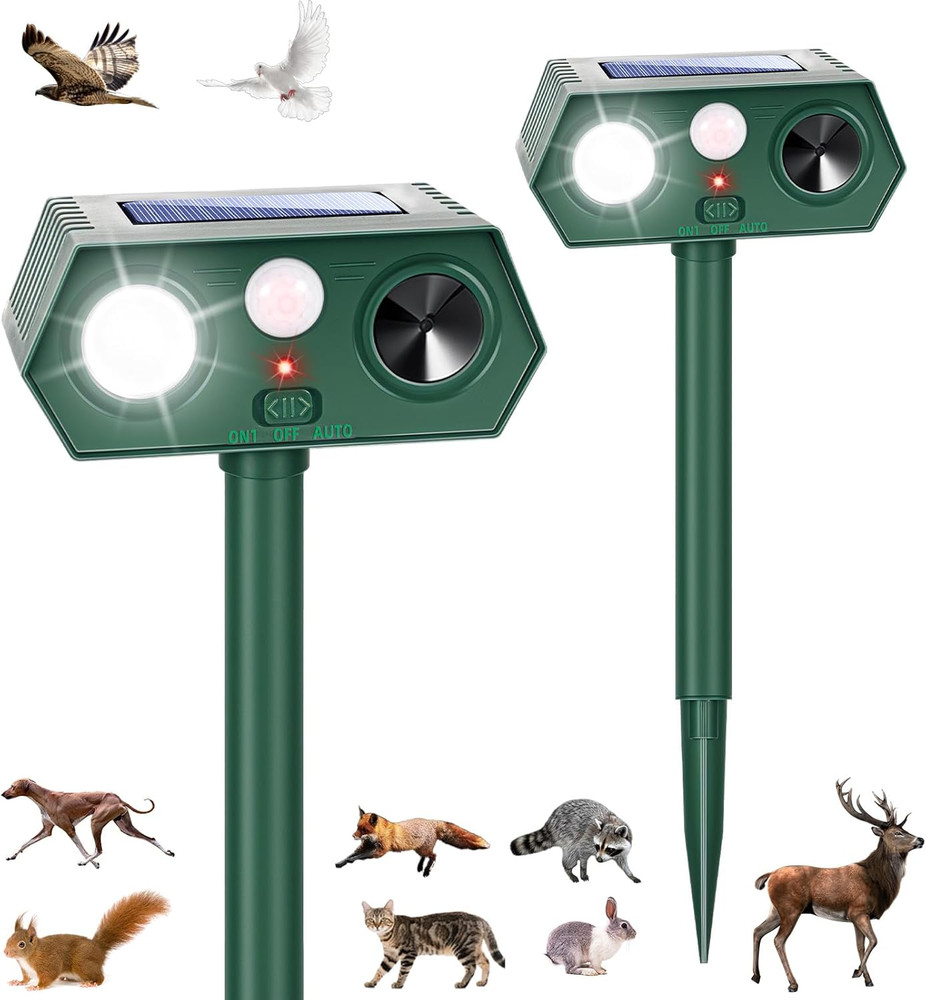 2026 Solar Animal Repellent with Motion Sensor & Light, 2 Pack