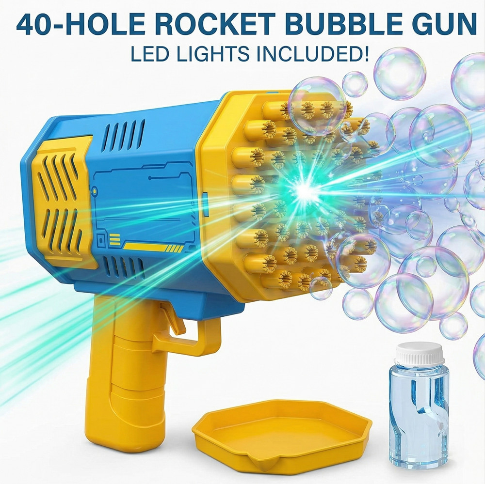 Bubble Gun Bazooka Bubble Machine Gun 40 Hole Bubble Blaster