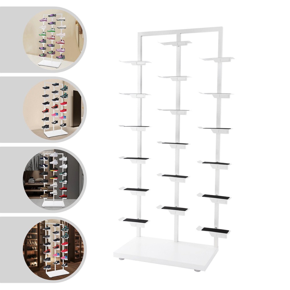 Three-post Single-sided Shoe Rack Stackable Commercial Shoe Rack Display Cabinet