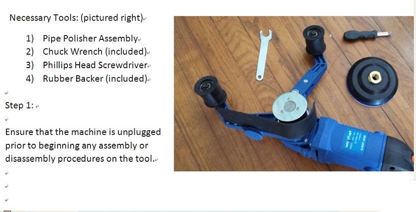 Pipe Polisher 110V Variable Speed + 110pcs 1/2"x30" Sanding Belt Set