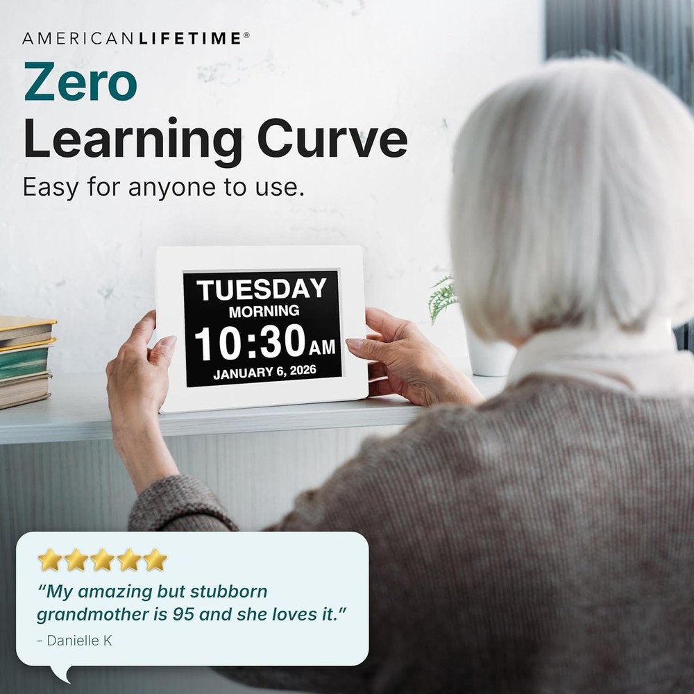 Large Display Dementia Clock for Seniors