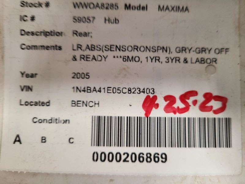 Hub Rear Fits 04-08 MAXIMA 1970515