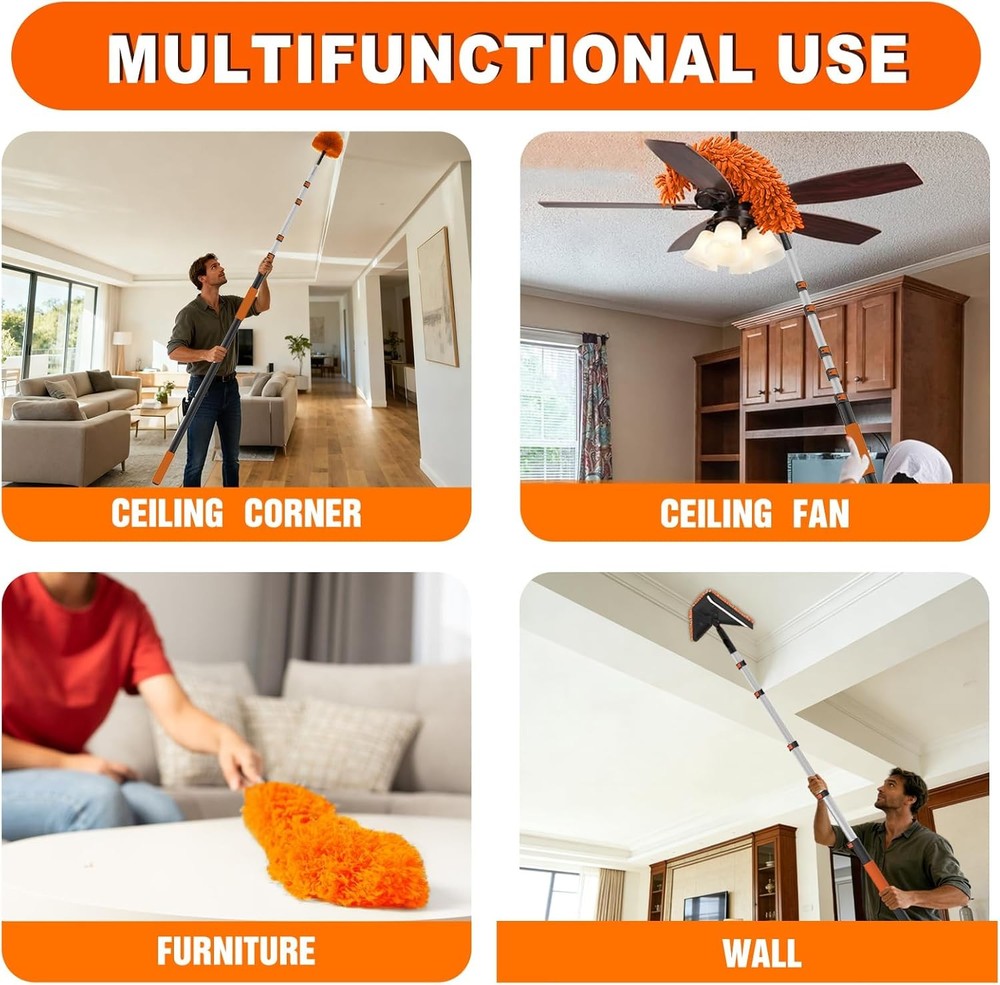 30-foot telescoping dusting kit, dusting brush with telescoping handle,
