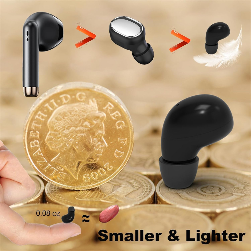 Small Mini Invisible Earbuds for Work Wireless Bluetooth Tiny Low Profile Micro