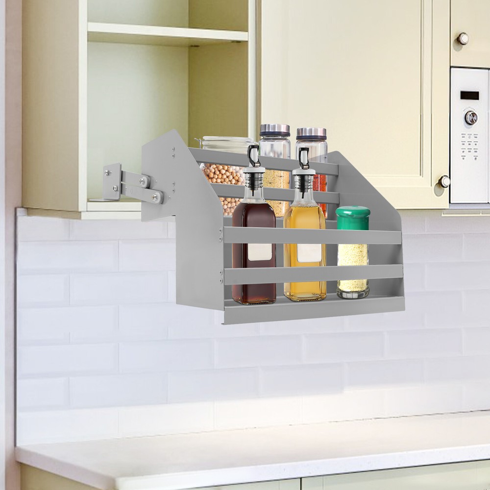 Kitchen Pull Down Shelf Upper Cabinet Wall Cabinet Storage Organizer Spice Rack