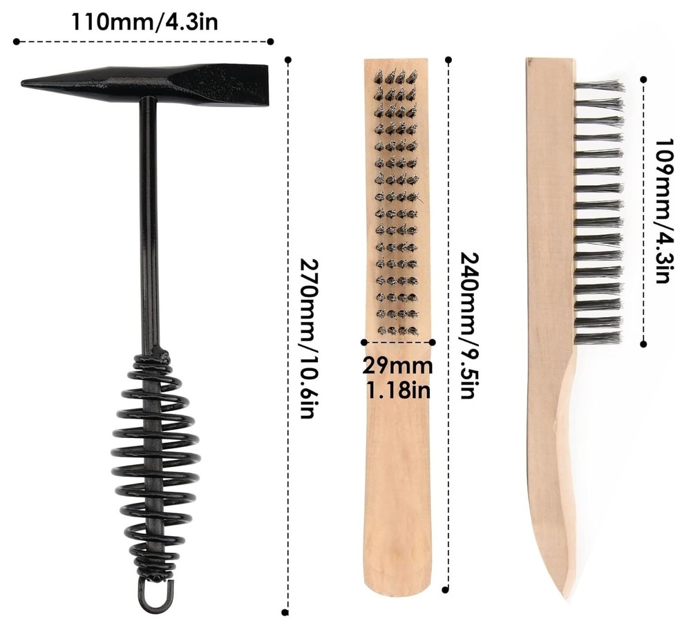 Welding Chipping Hammer with Coil Spring Handle Cone and Vertical Chisel Weld...